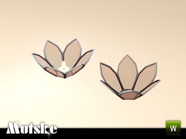 Sims 3 — Candles Collection Lotus by Mutske — This is a candleholder with 2 slots, 1 for a candle and 1 for an extra