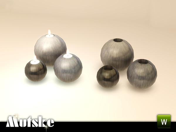 Sims 3 — Candles Collection 3 Round Candle Holders by Mutske — This is a candleholder with 3 slot for candles. 3