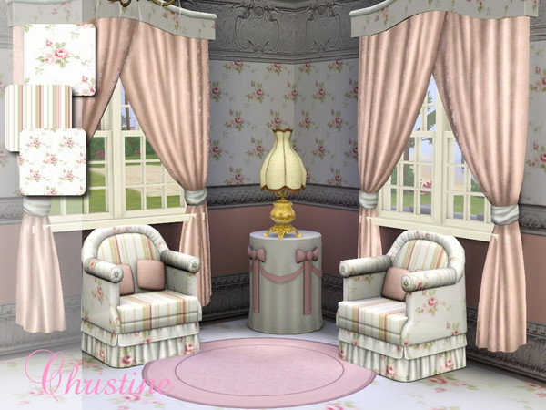 Sims 3 — Romantic Cottage Prints by cm_11778 — Lovely new cottage rose prints and stripes for your Sim homes. Happy