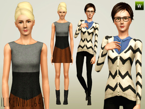 Sims 3 — Fancy That by ILikeMusic640 — A set with two items. Both are recolorable.