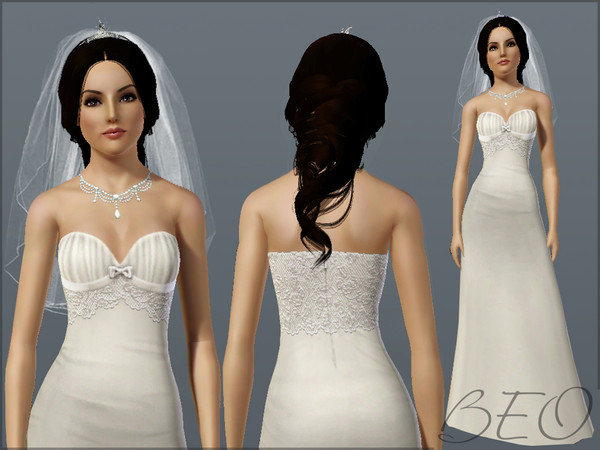 Sims 3 — Bride by BEO — Dress in 1 variant, recolorable 3 canals