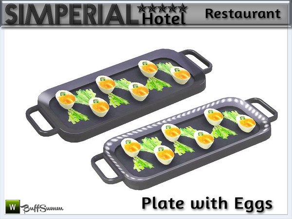 Sims 3 — Simperial Dining Eggs by BuffSumm — Decorative plate with eggs for the Restaurant. Part of the *Hotel Simperial
