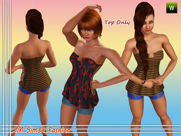Sims 3 — SMSims3Fashion 147_Af_Ya_Everyday by sandrinha — A new strapless recolorable top for female adult and young