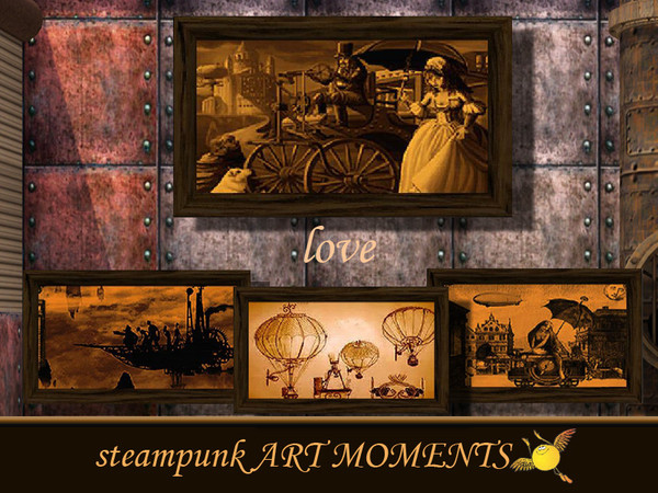 Sims 3 — evi Love Moment by evi — Part of a Steampunk inspired set of paintings. Balloons, caravans, magical love moments