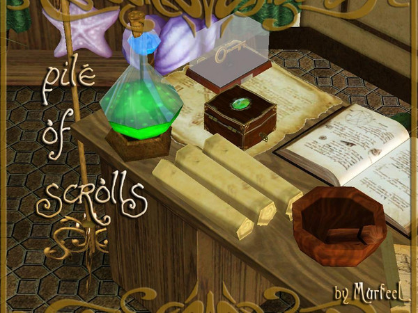 Sims 3 — Scroll Pile by murfeel — A grimy old pile of scrollls--what else? Has 1 recolor channel