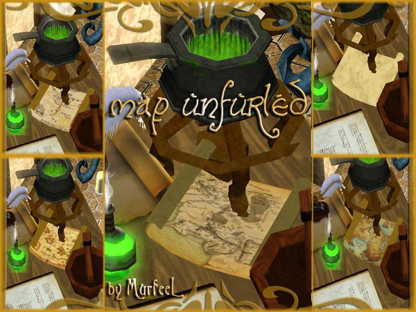 Sims 3 — Map Unfurled by murfeel — An unfurled map for the tables of your scholars, treasure hunters and adventurers -
