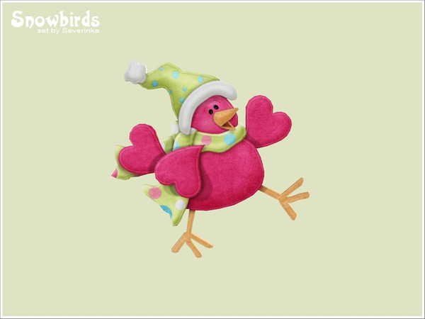 Sims 3 — Wall decor Snowbirds04 by Severinka_ — Volumetric decor on the wall - Snowbird. Funny birds enliven the interior