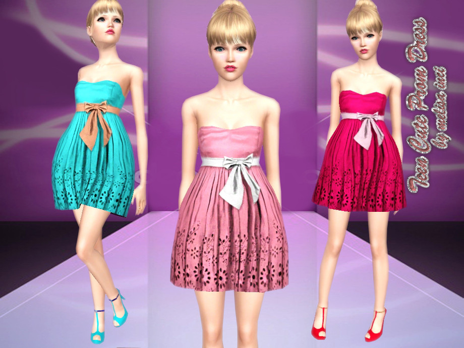 The Sims Resource - Teen Cute Prom Dress