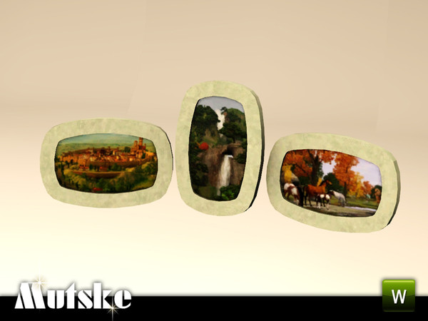 Sims 3 — Flint Living Table Pictures by Mutske — Table Pictures for you living, Bedroom or diningroom. 3 Recolorable