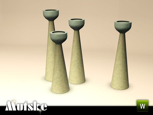 Sims 3 — Flint Living Candle Holder Middle by Mutske — Candle Holder for a pillar candle. This holder has 2 slots, 1 for