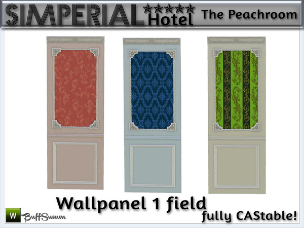 Sims 3 — Simperial Peachroom Wallpanel 1x1 by BuffSumm — Wallpanel 1x1 matching the peachroom. Part of the *Hotel