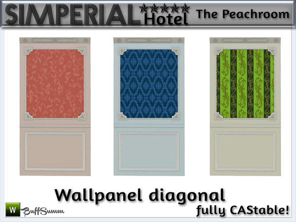 Sims 3 — Simperial Peachroom Wallpanel Diagonal by BuffSumm — Wallpanel diagonal matching the peachroom. Part of the