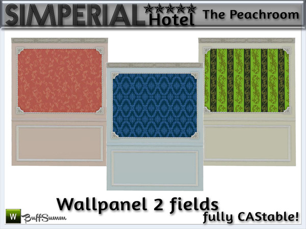 Sims 3 — Simperial Peachroom Wallpanel 2x1 by BuffSumm — Wallpanel 2x1 matching the peachroom. Part of the *Hotel