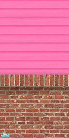 Sims 2 — Brick With Siding  - Pink by Pb_ — This is a set of 6 walls. It combines bricks with siding for a smart and