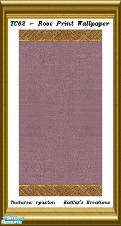Sims 2 — TC62 - Rose Print Wallpaper by KatCat — Wallpaper created to coordinate with my \"TC62 - Renee Living