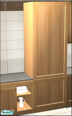 Sims 2 — Bavaria Kitchen - Bavaria Tallcabinet by Elize-37sims — Cabinet that works as a bookshelf for studying cooking 