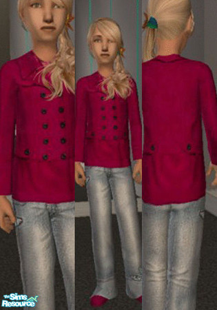 Sims 2 — Coat and jeans by annefranzen — For girls. Mesh by Simscorner is required.