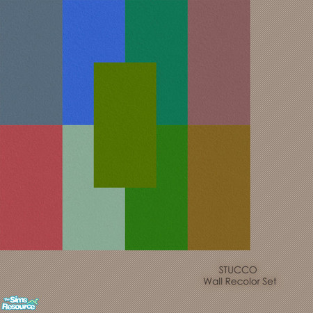 Sims 2 — Stucco Wall Recolor Set by simmyfan2852 — A collection of recolors of the Maxis Stucco Wall