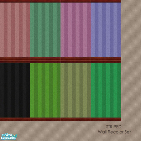 Sims 2 — Striped Wall Recolor Set by simmyfan2852 — A collection of recolors of the Maxis Striped Walls