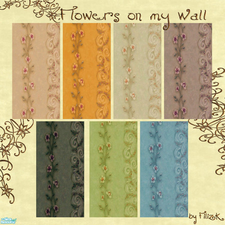 Sims 2 — Flowers On My Wall Set by filizk — Add a touch of class to your lots with these elegant, luxurious, yet so