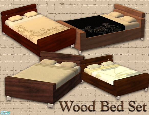 Sims 2 — Wood Bed Collection by nikisatez05 —  