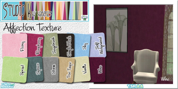 Sims 2 — Studio K Affection Texture_03 by StudioKhagerks — 25-36 of 36 colors. Category: Wallpaper. Price: 10 simoleons.