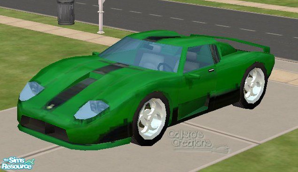 Sims 2 — Hunka 711 green sportscar by Callisto149 — Recolor of maxis item. You need Nightlife EP to use this item in your