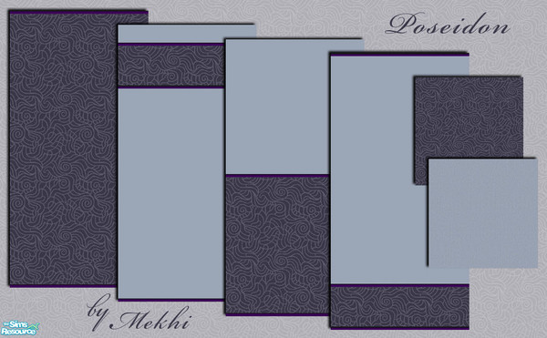Sims 2 — Poseidon by Mekhi — Four wallpapers in blue and two matching carpets, enjoy!