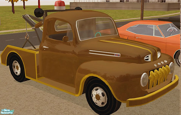 Sims 2 — 1950\'s Tow Truck - Brown Recolor by Dr Pixel — Color option for the 1950 tow truck