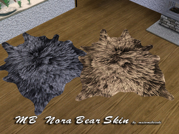 Sims 3 — MB-NoraBearSkin by matomibotaki — MB-NoraBearSkin, 3x3 carpet with new bear-skin texture, EA mesh, recolorable