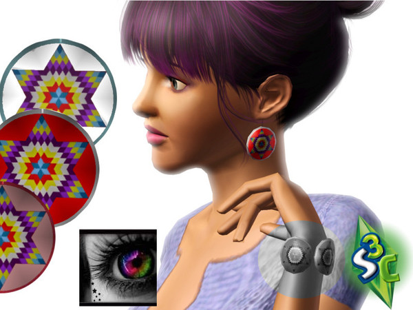Sims 3 — Tauronas Earrings kaleidoscope Wish by Shayali by Taurona — 