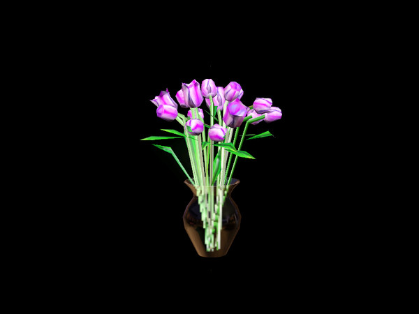 Sims 3 — Kitchen Glamour - Tulips by ShinoKCR — Glassvase with Tulips - 4 colors for the Tulips: pink, white, red, black