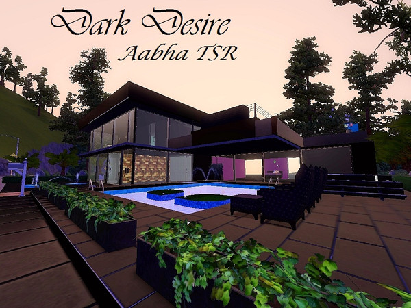 Sims 3 — Dark Desire by Aabha2 — Modern Glass House(Built on 100,Redwood Pkwy,Sunset Valley)for our sims with Rich Black