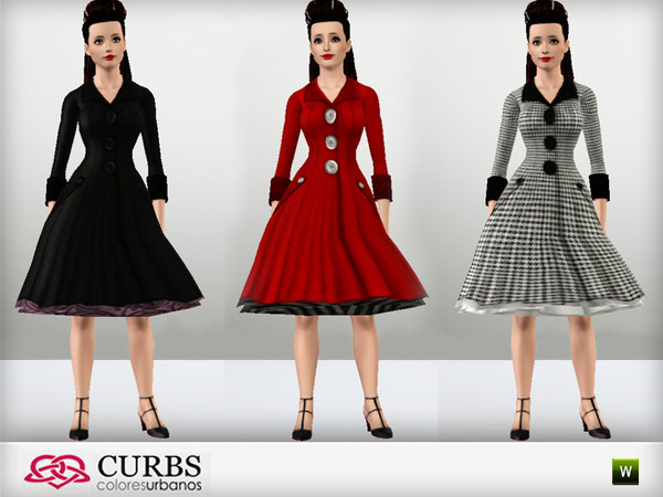 Sims 3 — Rockabilly Coat  01 by Colores_Urbanos — Coat in 3 recolors. 3 Recolorable area. buttons and pockets detail