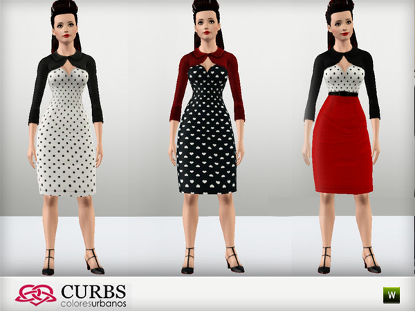 Sims 3 — Pin up bolero 01 by Colores_Urbanos — Bolero in 3 recolors. 2/3 Recolorable area. 1 option with belt (applied as