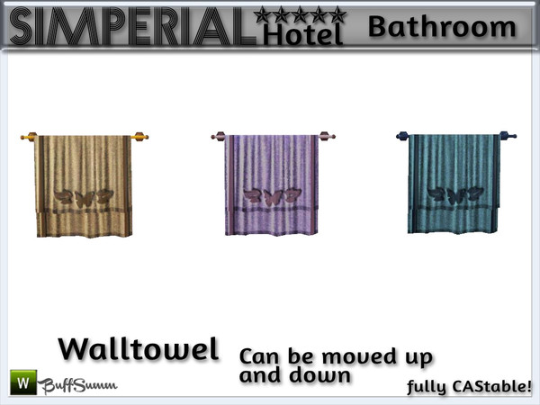 Sims 3 — Simperial Bath Walltowel by BuffSumm — Decorative towel on a wallhook. Matching the SIMPERIAL***** Bathroom.