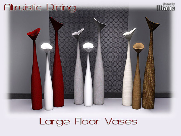 Sims 3 — Altruistic Dining - Tall Floor Vases by Illiana — Altruistic Dining - Tall Floor Vases by Illiana of TSR