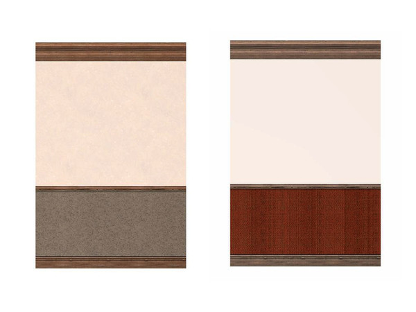 Sims 3 — Autumn Wall Dado by Rennara — Dado Wall