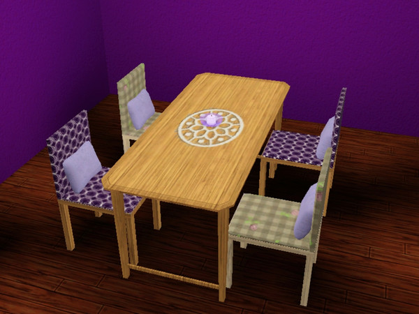 The Sims Resource | Purple Dining Table