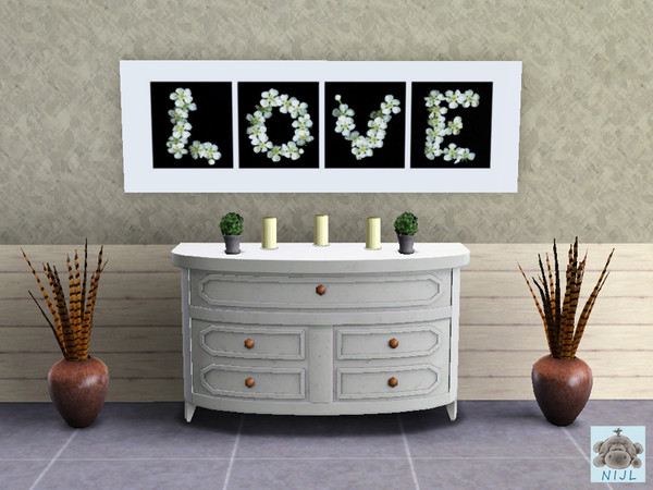 Sims 3 — painting flowers 7 by nijl — This is a painting with flowers. These flowers together form the word love. This