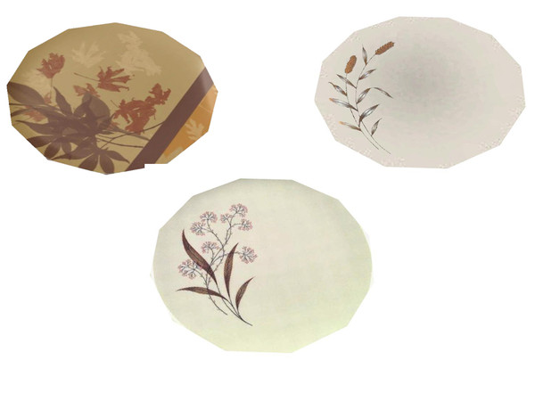 Sims 3 — Autumn Stackable Plate by Rennara — Autumn Plate can be stacked or a small object placed on top.