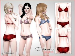 Sims 3 — Diamonds Lingerie by Pralinesims — New handpainted, sparkling lingerie for your simmies! 4 recolorable Channels