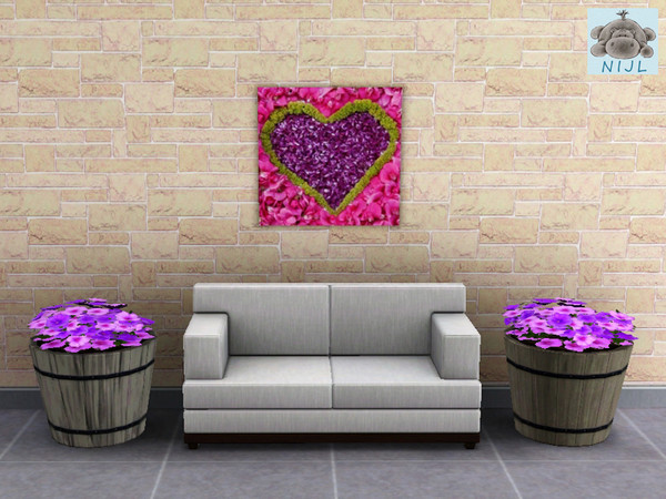 Sims 3 — painting flowers 8 by nijl — This is a painting with petals that form a heart together. This painting is very