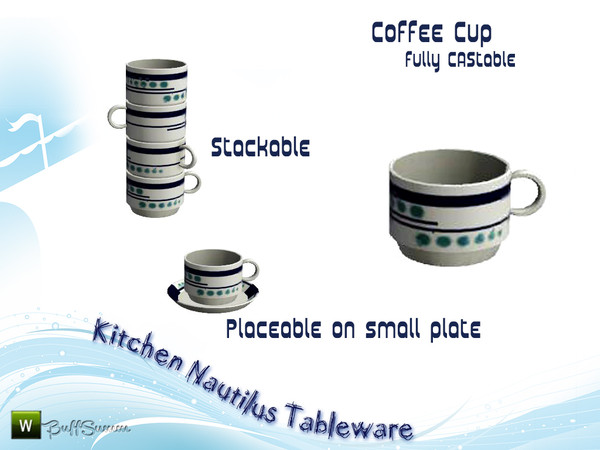 Sims 3 — Kitchen Nautilus CoffeeCup by BuffSumm — Decorative Addon matching the *Kitchen Nautilus*. ****TSRAA****