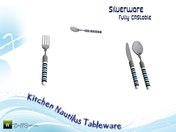 Sims 3 — Kitchen Nautilus Silverware by BuffSumm — Decorative Addon matching the *Kitchen Nautilus*. ****TSRAA****