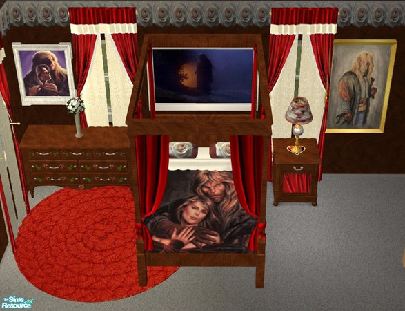 Sims 2 — Secret Place Bedroom by Riverwillows — Beautiful bedroom set based on the wonderful Beauty and the Beast TV