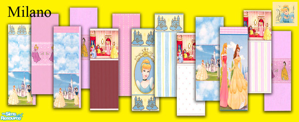 Sims 2 — Disney walls by milanokat — 13 walls(in paint) and one floor(in carpet)