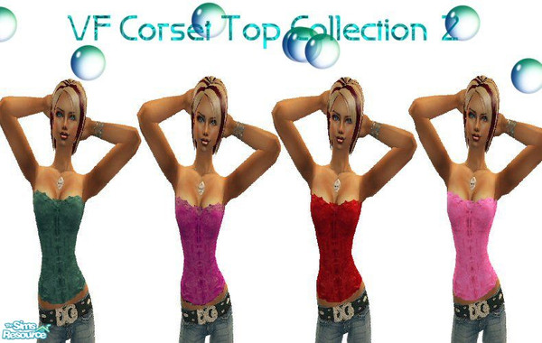 Sims 2 — VF Corset Top Collection 2 by fortunecookie1 — Here are some Fredricks of Hollywood inspired corset tops with
