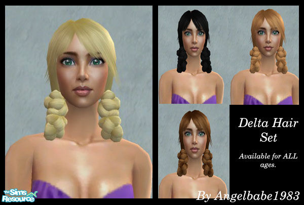 Sims 2 — Delta Hair Set by Angelbabe1983 — Here is yet another set based on a wonderful mesh from XM Sims. Comes in 4
