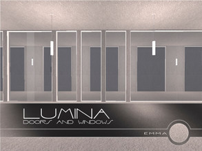 Sims 2 — Lumina Doors and Windows by Emma_O — a set of sleek glass windows, a glass door, and an arch for your minimalist